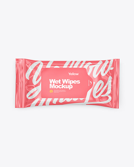 Glossy Wet Wipes Mockup