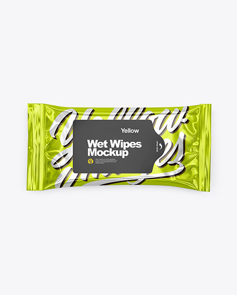 Glossy Metallic Wet Wipes Mockup