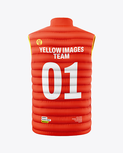 Men&#039;s Down Vest Mockup - Back View