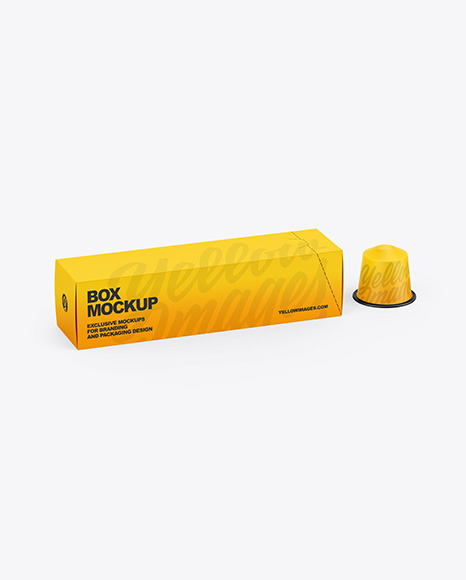 Box W/ Matte Coffee Capsule Mockup