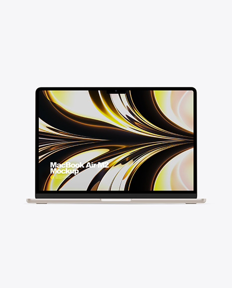 MacBook Air M2 Starlight Mockup