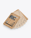 Kraft Cards Stack w/ Wooden Tag Mockup