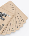 Kraft Cards Stack w/ Wooden Tag Mockup