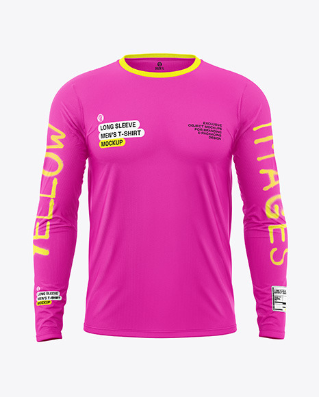 Men’s Long Sleeve T-Shirt Mockup - Front View