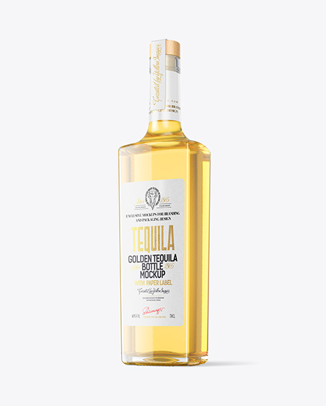 Clear Glass Tequila Bottle Mockup