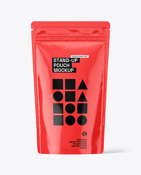 Glossy Stand-up Pouch Mockup