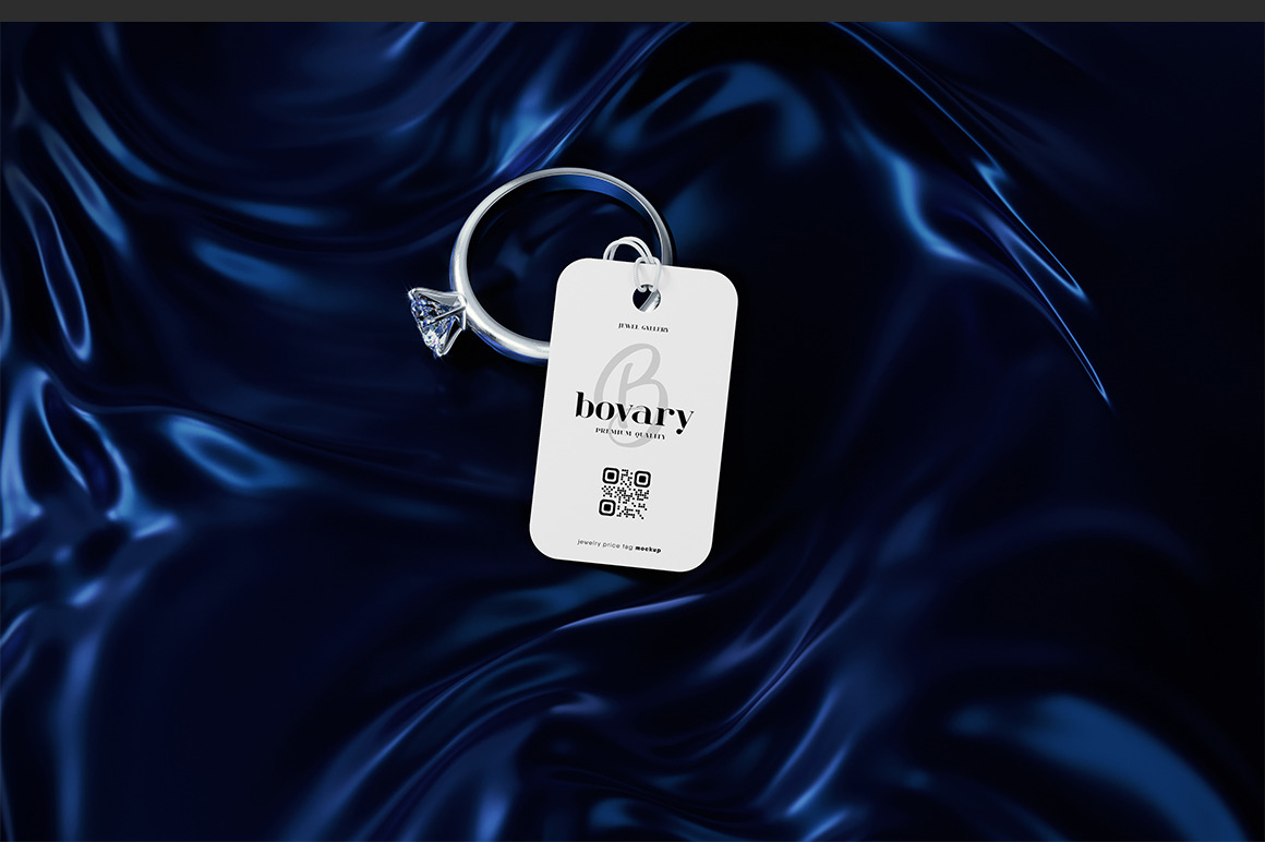 Jewelry Price Tag Mockup on Yellow Images Creative Store