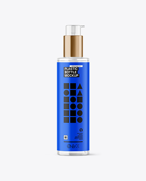 Clear Cosmetic Bottle with Pump Mockup