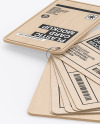 Kraft Cards Stack w/ Wooden Tag Mockup