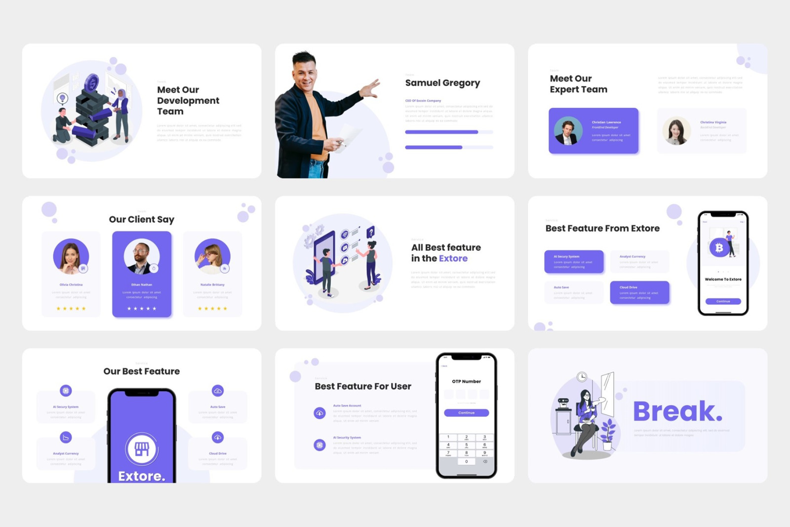 Extore - Mobile App & SAAS Google Slides Template