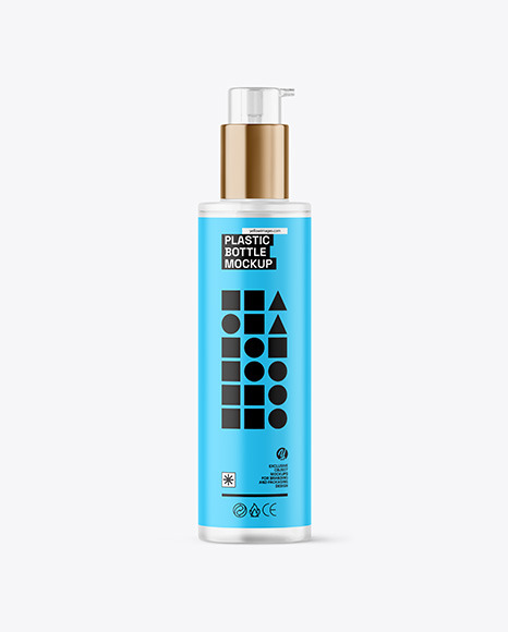 Frosted Cosmetic Bottle with Pump Mockup