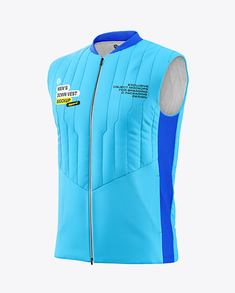 Men&#039;s Down Vest Mockup - Half Side View
