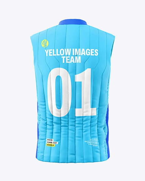 Men&#039;s Down Vest Mockup - Back View