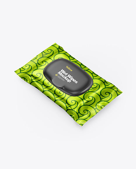 Metallic Wet Wipes with Plastic Cap Mockup