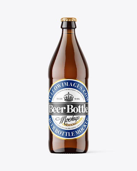 Amber Glass Beer Bottle Mockup