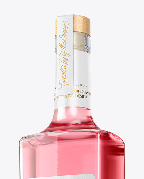 Clear Glass Dry Gin Bottle Mockup