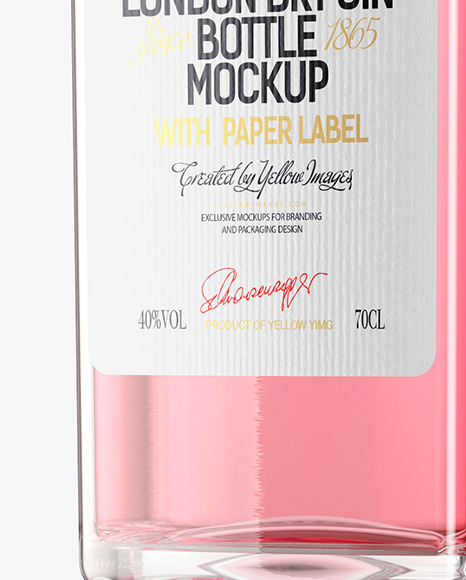Clear Glass Dry Gin Bottle Mockup
