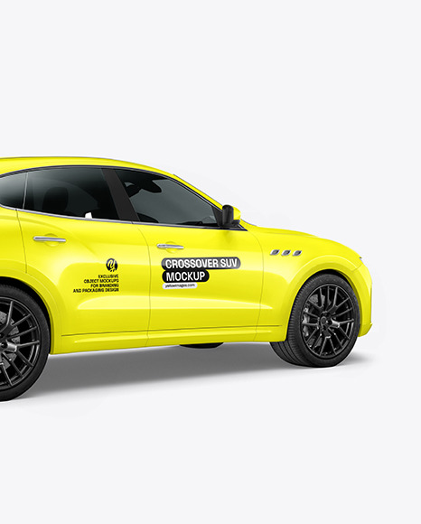 Crossover SUV Mockup - Back Half Side View