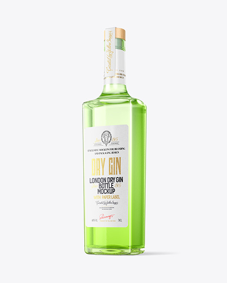 Vintage Dry Gin Bottle Mockup