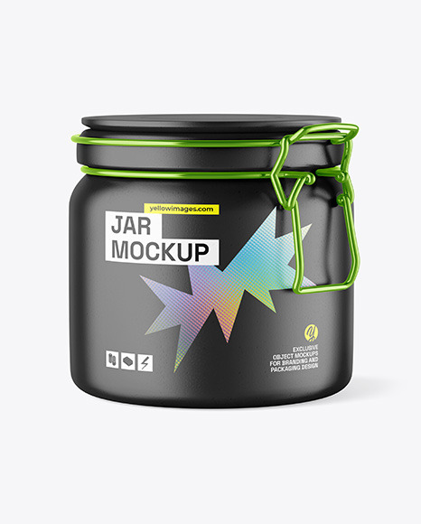 Ceramic Jar w/ Clamp Lid Mockup