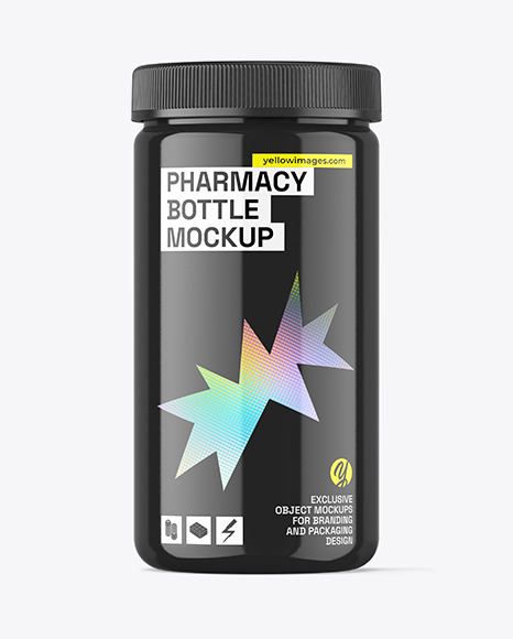 1L Glossy Pharmacy Jar Mockup