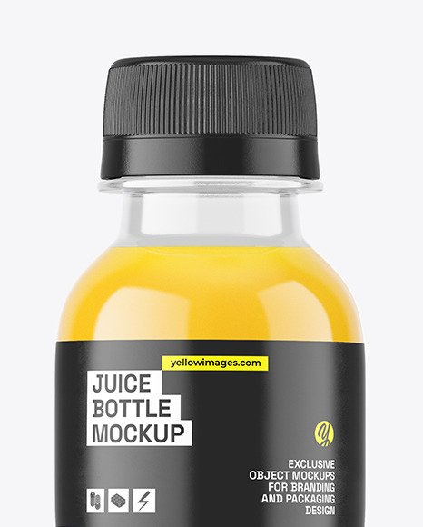 Clear PET Orange Juice Bottle Mockup
