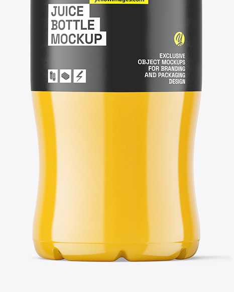 Clear PET Orange Juice Bottle Mockup