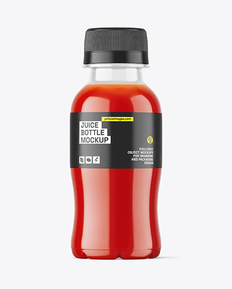 Clear PET Tomato Juice Bottle Mockup