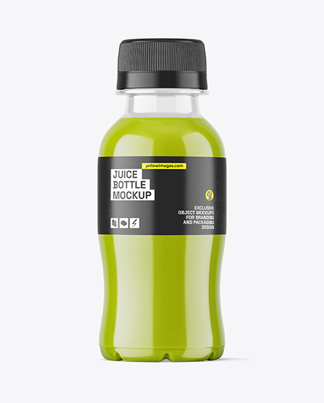 Clear PET Green Juice Bottle Mockup