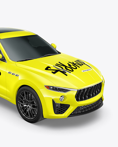 Crossover SUV Mockup - Half Side View (High-Angle Shot )