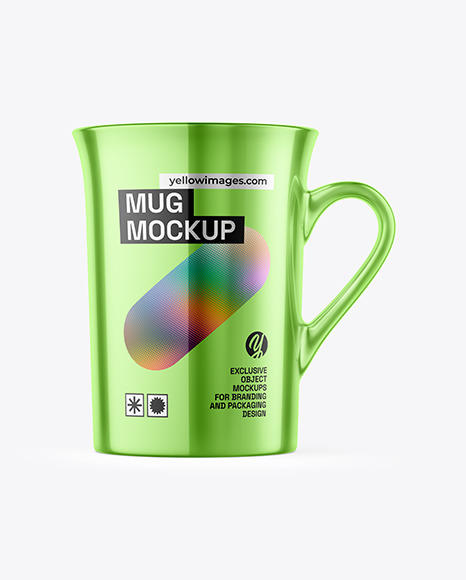Glossy Metallic Mug Mockup