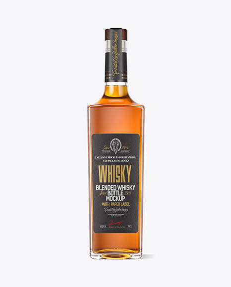 Clear Glass Whiskey Bottle Mockup