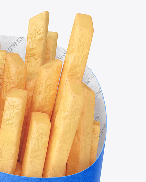 Kraft Paper Cup w/ French Fries Mockup