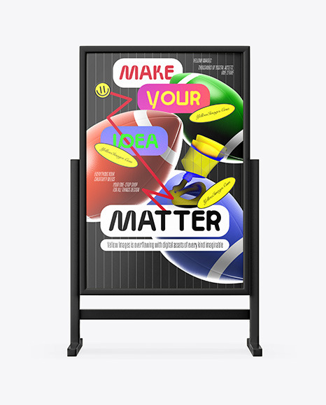 Outdoor Advertising Stand Mockup