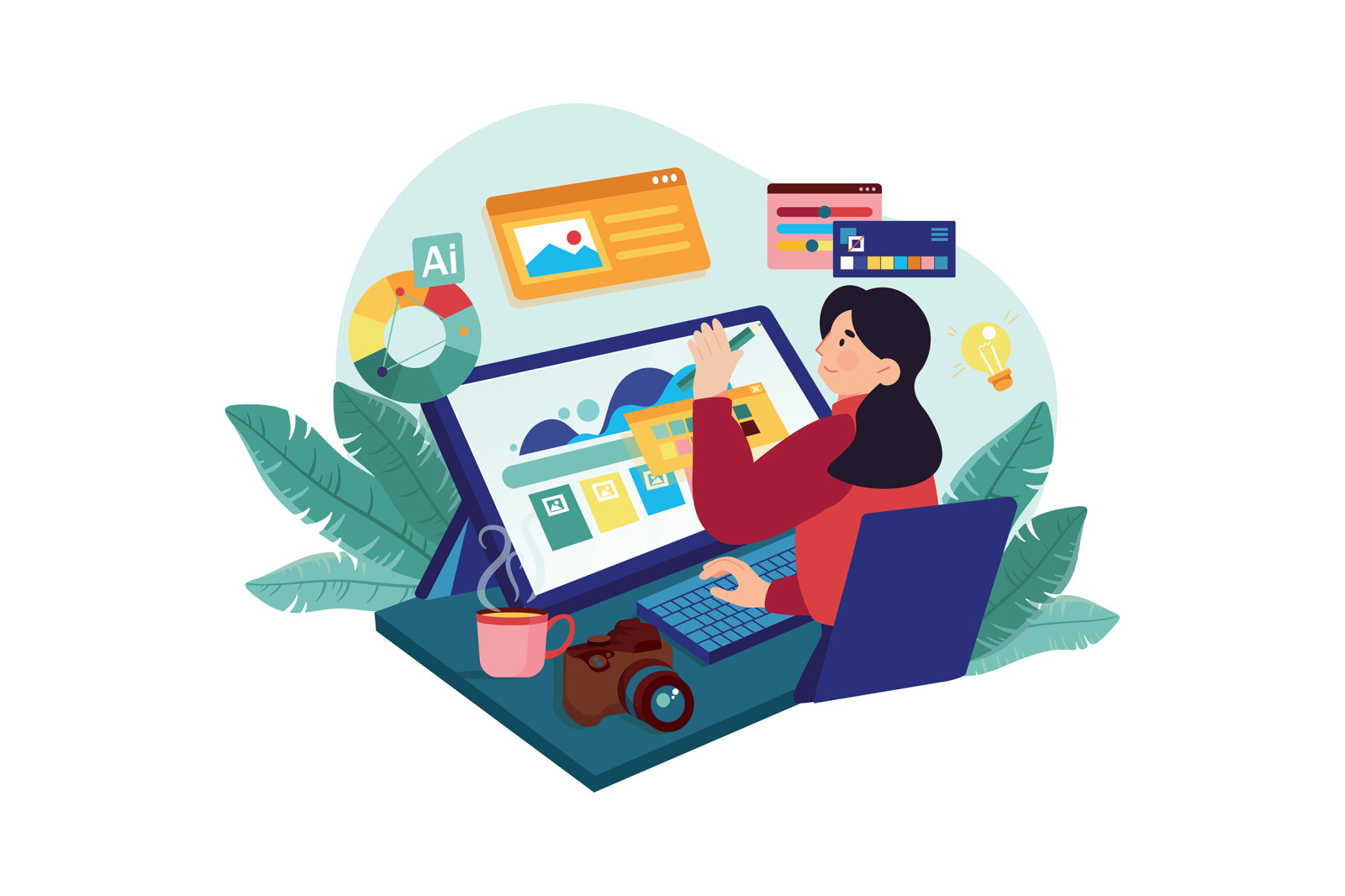 M626_Design Jobs Illustration Pack_Part 01 on Yellow Images Creative Store