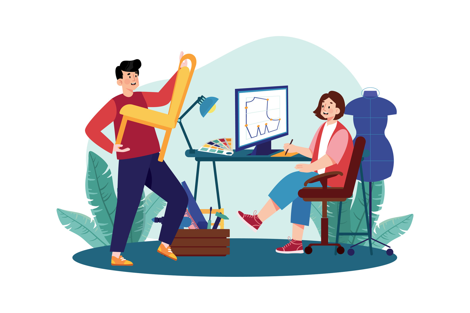 M626_Design Jobs Illustration Pack_Part 01 on Yellow Images Creative Store