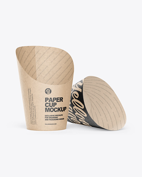 Empty Kraft Paper Cups Mockup