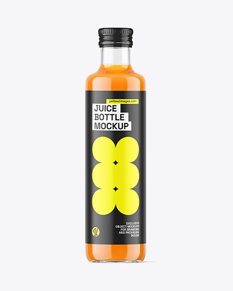 Clear Glass Carrot Juice Bottle Mockup