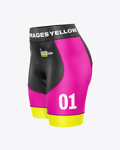 Women&#039;s Cycling Shorts Mockup - Side View