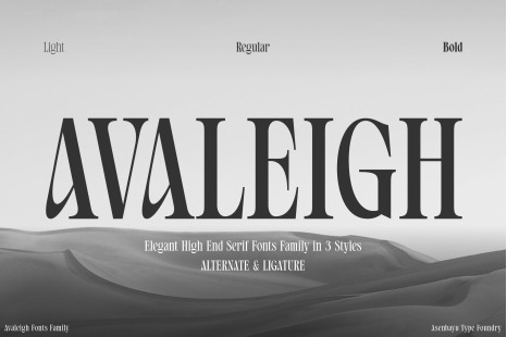 Avaleigh - Elegant High End Serif Fonts Family