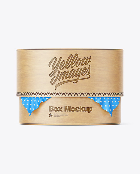 Round Wooden Box w/ Fabric Mockup
