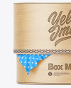 Round Wooden Box w/ Fabric Mockup