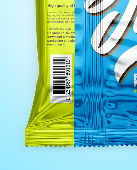 Glossy Metallic Snack Package Mockup