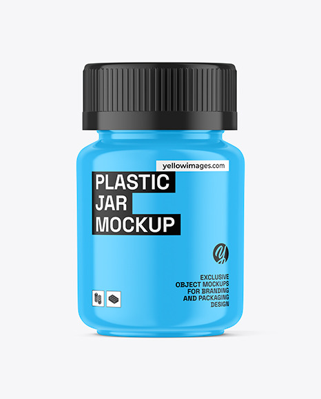 Glossy Plastic Jar Mockup