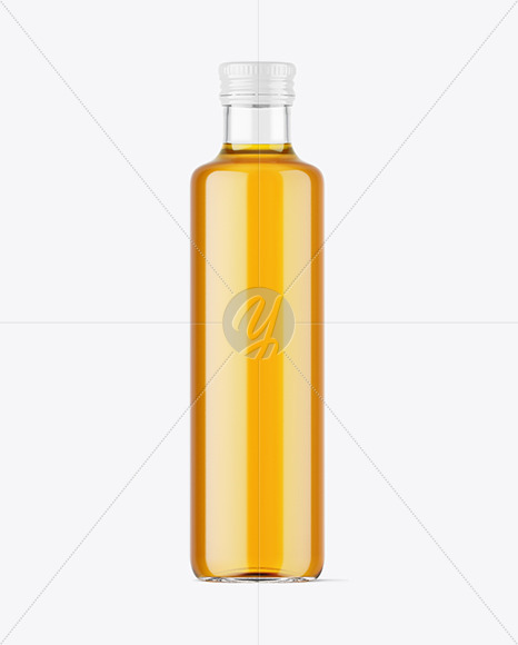 Clear Glass Apple Juice Bottle Mockup