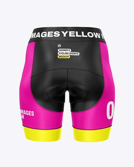 Women&#039;s Cycling Shorts Mockup - Back View