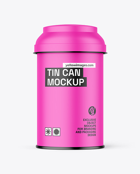 Matte Tea Tin Can Mockup