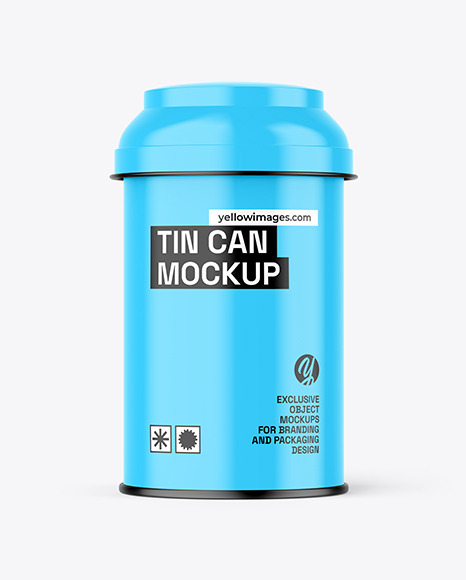 Glossy Tea Tin Can Mockup
