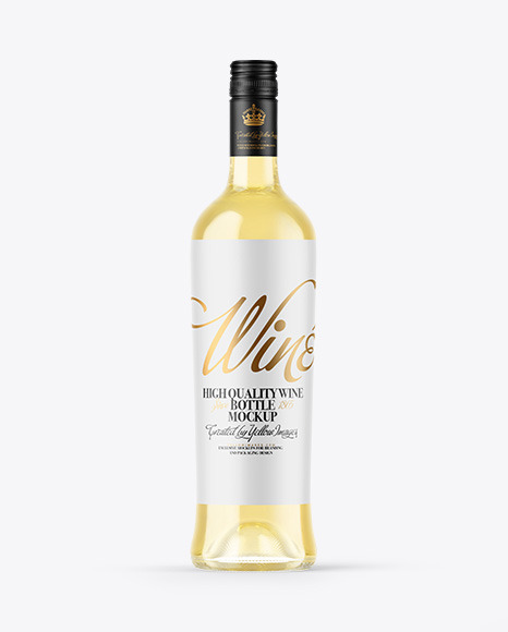 Clear Glass White Wine Bottle Mockup