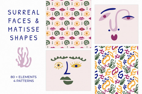 Surreal faces and Matisse shapes